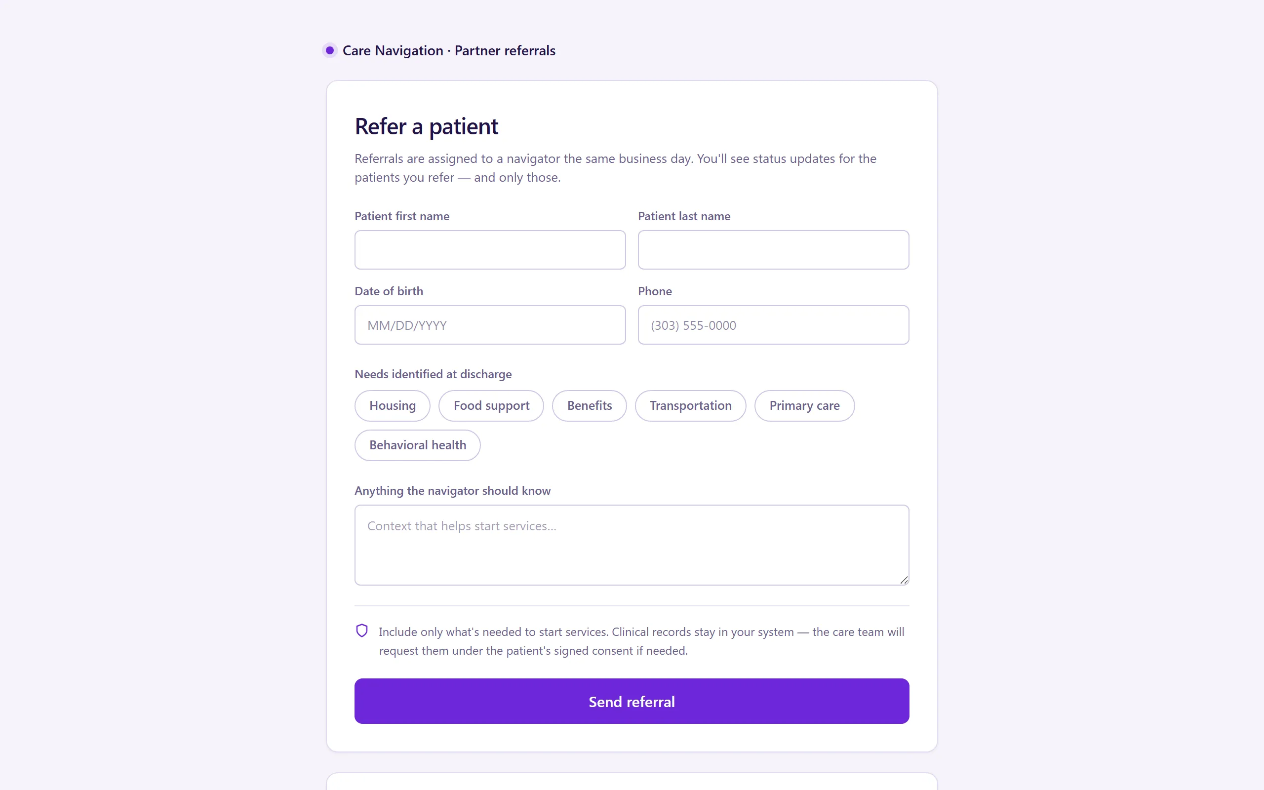 Referral partner portal