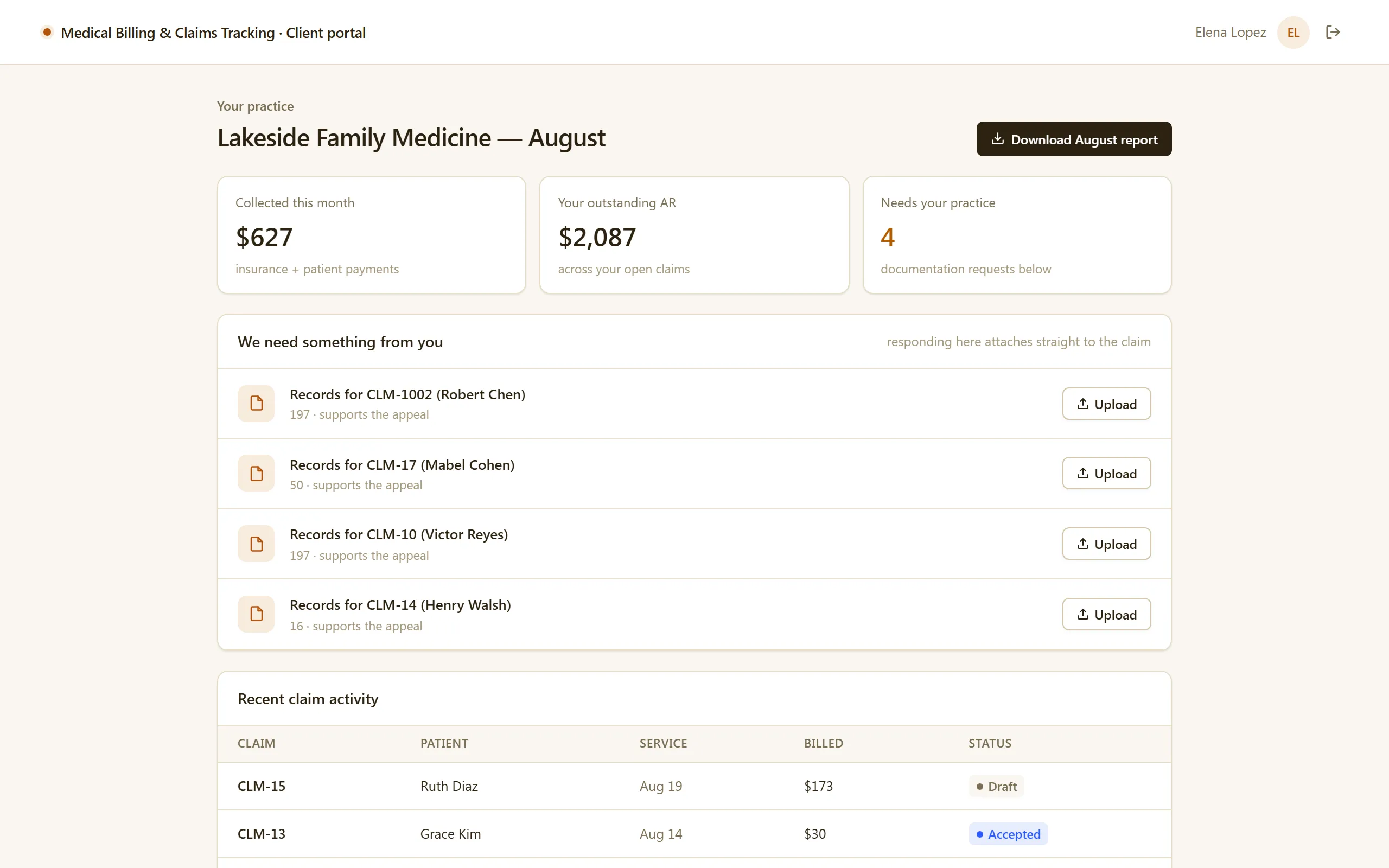 Provider-client portal