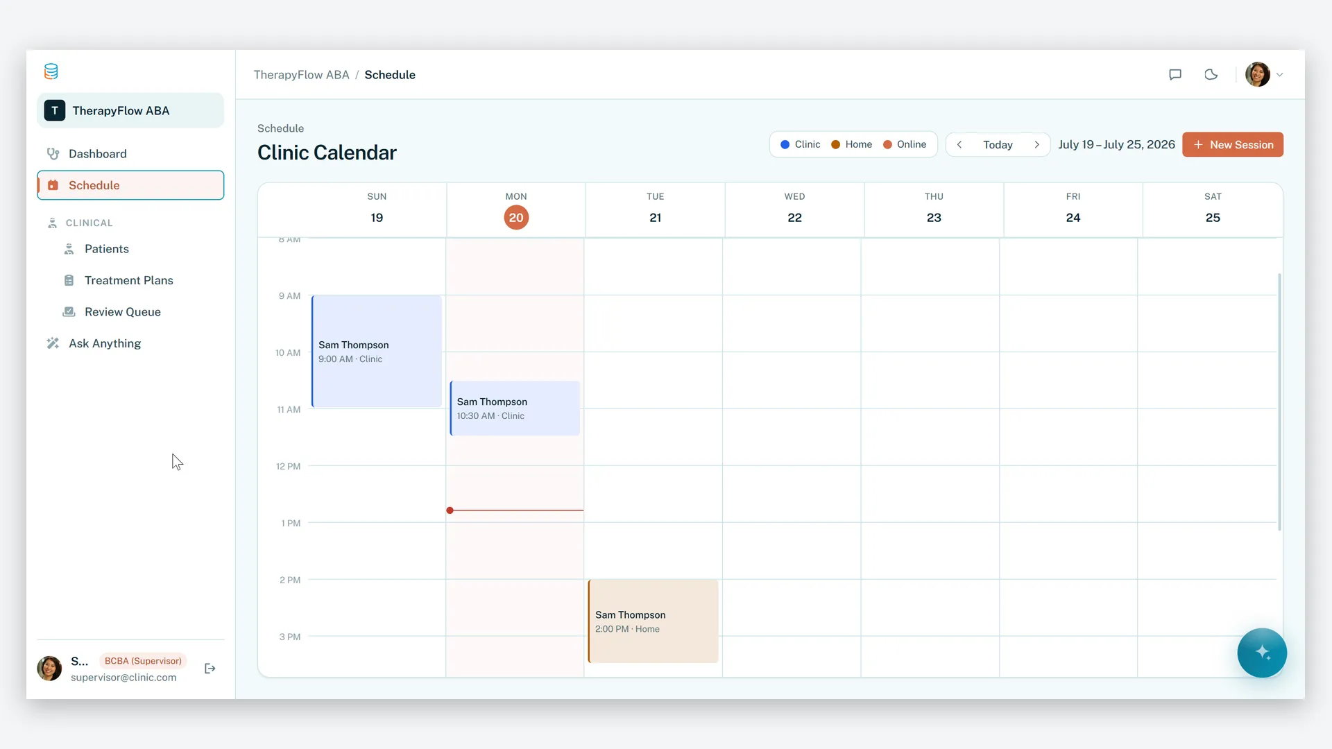 BCBA supervisor portal — treatment plans, goals and note review