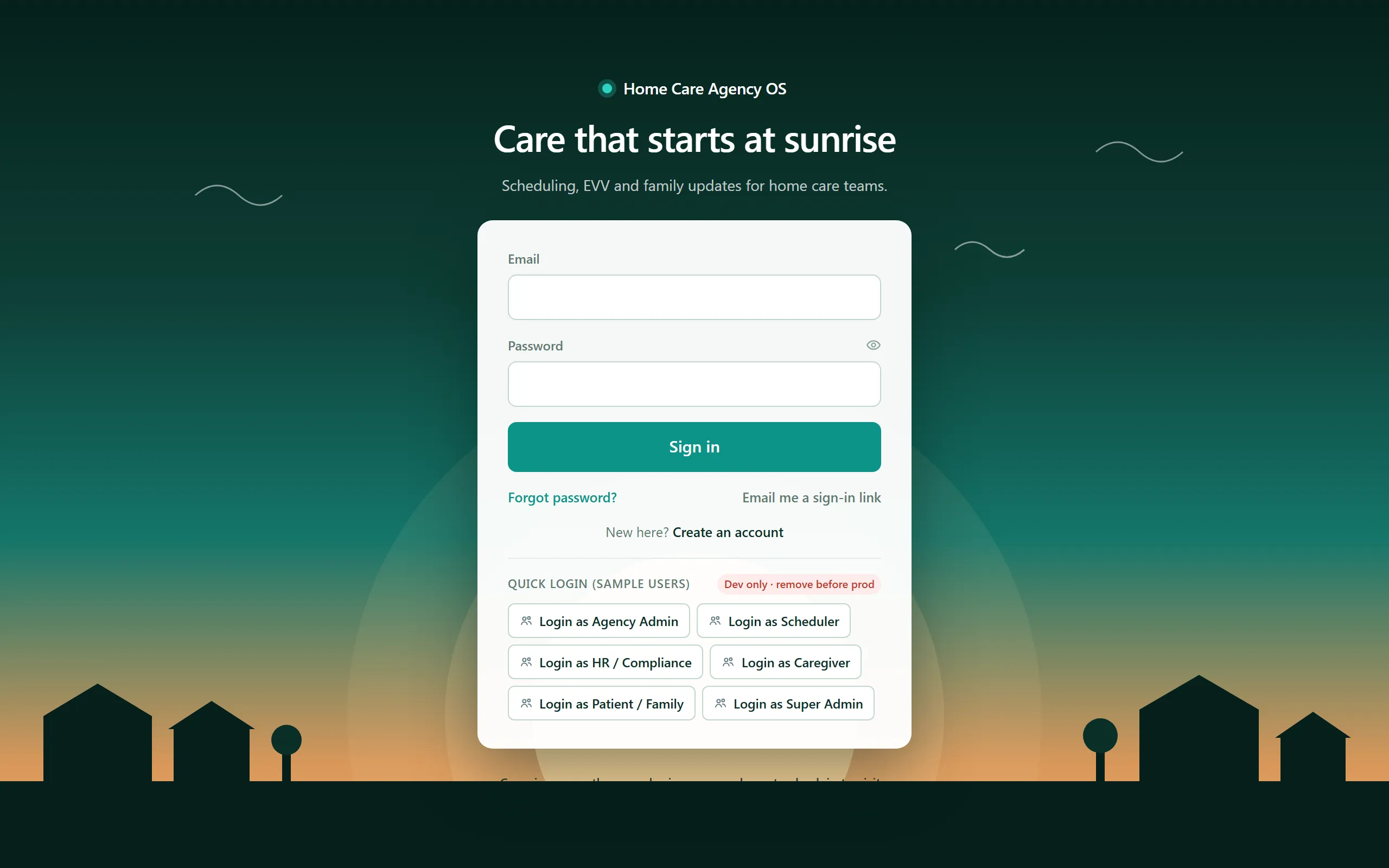 Agency dashboard — visits, caregivers and compliance