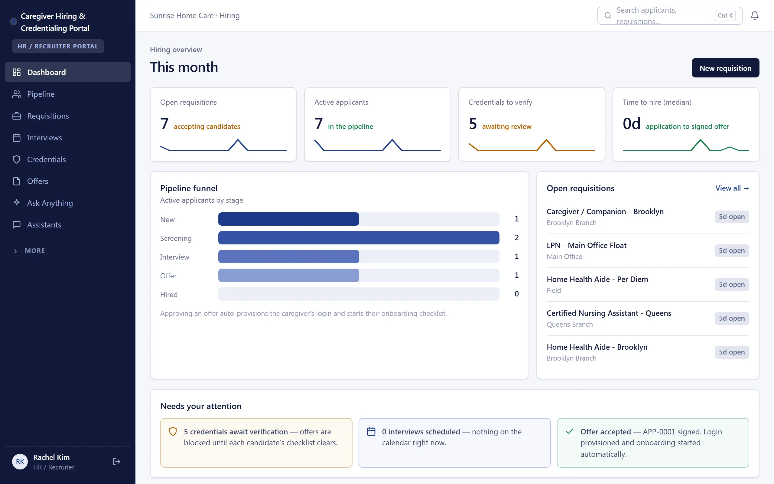 Recruiter — applicant pipeline
