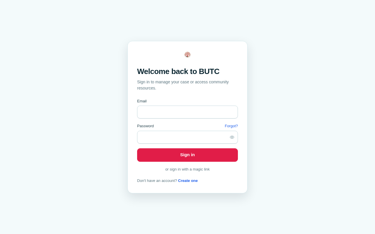 BUTC Portal screenshot